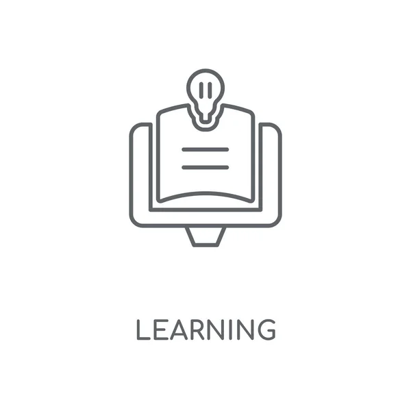Icono Lineal Aprendizaje Concepto Aprendizaje Diseño Símbolo Carrera Elementos Gráficos — Archivo Imágenes Vectoriales