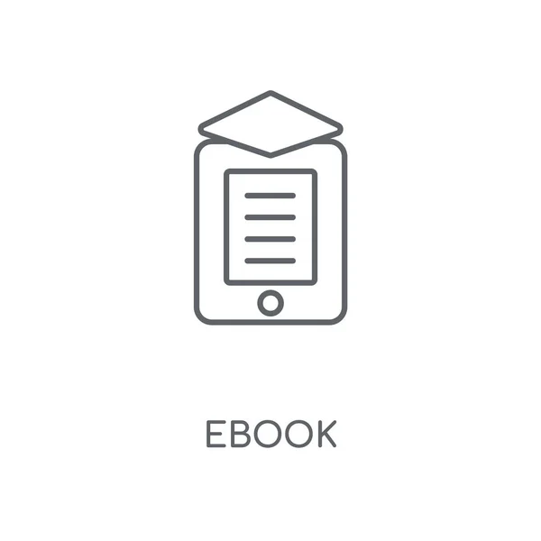 Ícone Linear Ebook Design Símbolo Curso Conceito Ebook Elementos Gráficos — Vetor de Stock