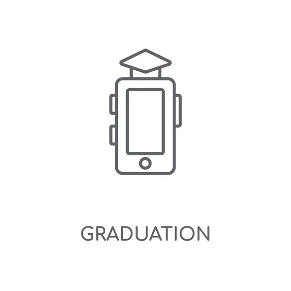 Icono Lineal Graduación Diseño Símbolo Carrera Concepto Graduación Elementos Gráficos — Vector de stock