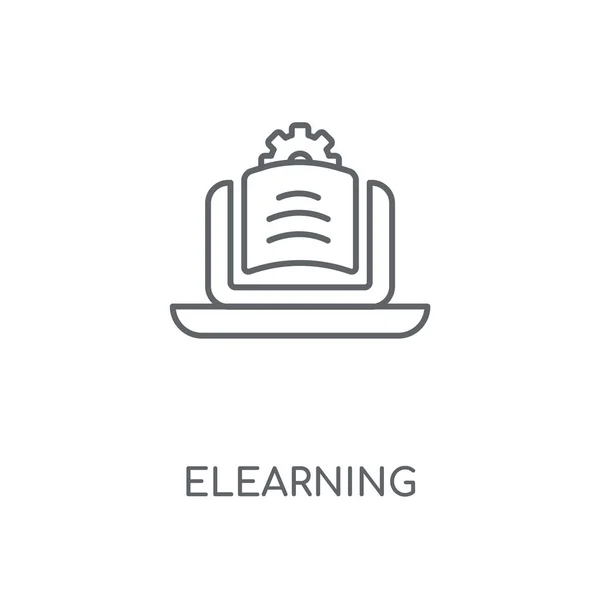Elearning Γραμμική Εικονίδιο Έννοια Του Elearning Εγκεφαλικό Επεισόδιο Σύμβολο Σχεδιασμού — Διανυσματικό Αρχείο