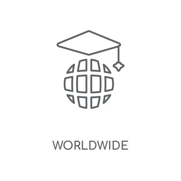 Icona Lineare Mondiale Design Simbolo Colpo Concetto Tutto Mondo Illustrazione — Vettoriale Stock