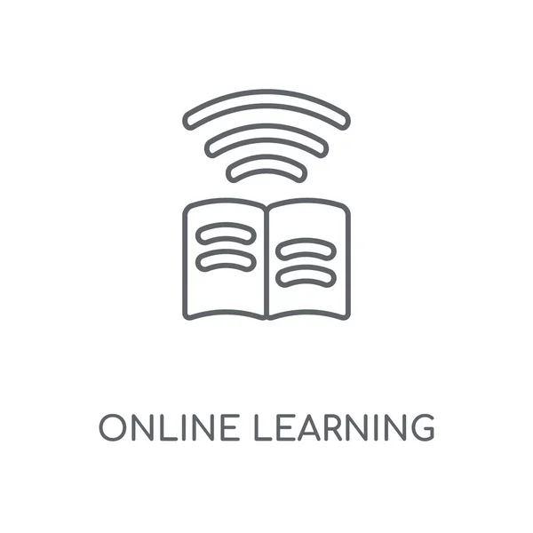 Lineares Symbol Für Online Lernen Online Lernkonzept Schlaganfall Symboldesign Dünne — Stockvektor