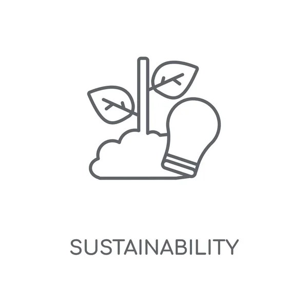 持続可能性線形アイコン 持続性概念ストローク シンボル デザイン 薄いグラフィック要素ベクトル イラスト 白い背景 Eps の概要パターン — ストックベクタ