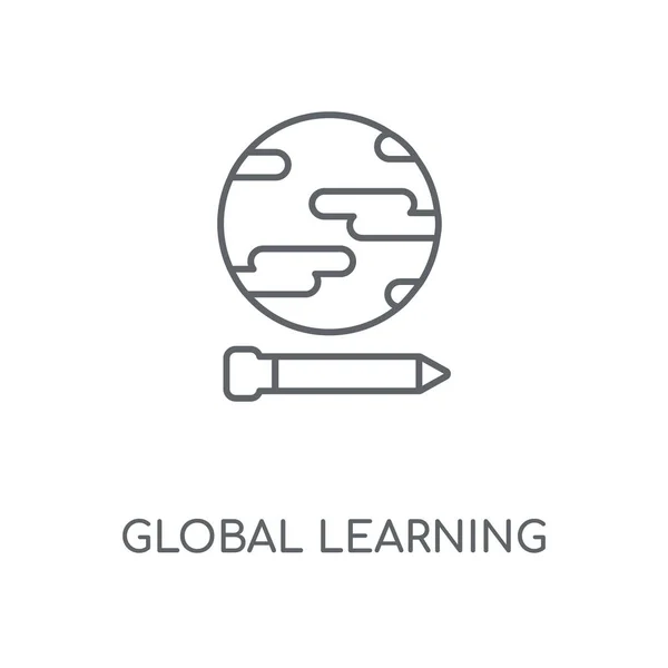 Icono Lineal Aprendizaje Global Concepto Aprendizaje Global Diseño Símbolo Carrera — Archivo Imágenes Vectoriales