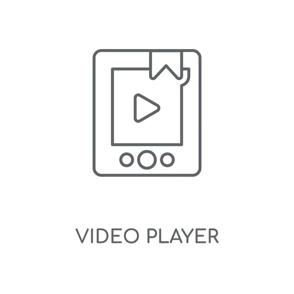 Icono Lineal Del Reproductor Vídeo Diseño Símbolo Carrera Concepto Reproductor — Vector de stock