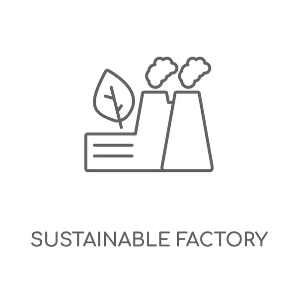 Ikona Liniowej Zrównoważonego Fabryki Fabryka Zrównoważonego Koncepcja Symbol Obrysu Cienkich — Wektor stockowy