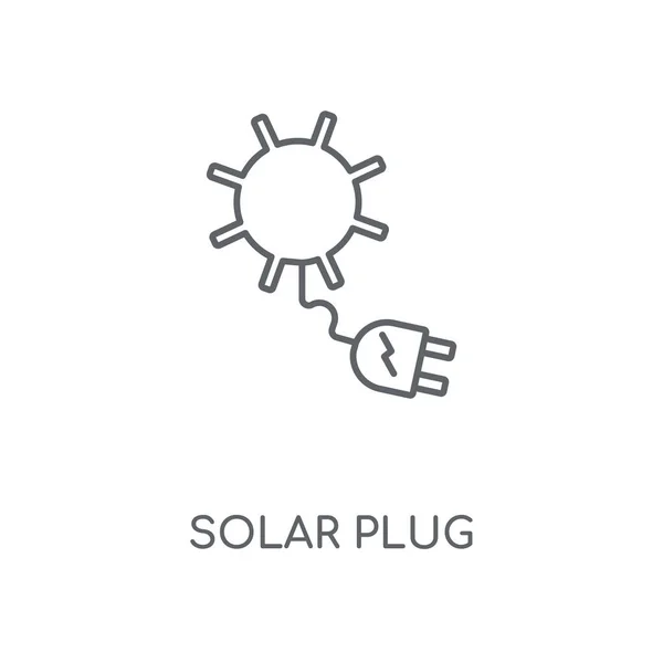 Solar Plug Linear Icon Solar Plug Concept Stroke Symbol Design — Stock Vector