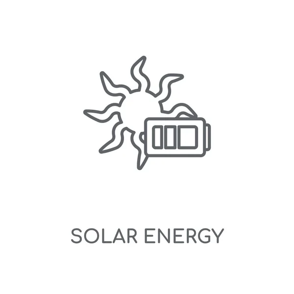 Solarenergie Lineares Symbol Solarenergie Konzept Mit Symboldesign Dünne Grafische Elemente — Stockvektor