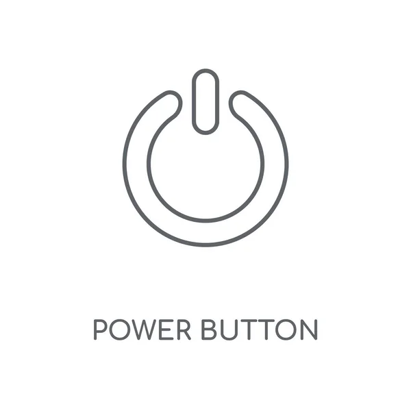 电源按钮线性图标 电源按钮概念笔画符号设计 薄的图形元素向量例证 在白色背景上的轮廓样式 Eps — 图库矢量图片