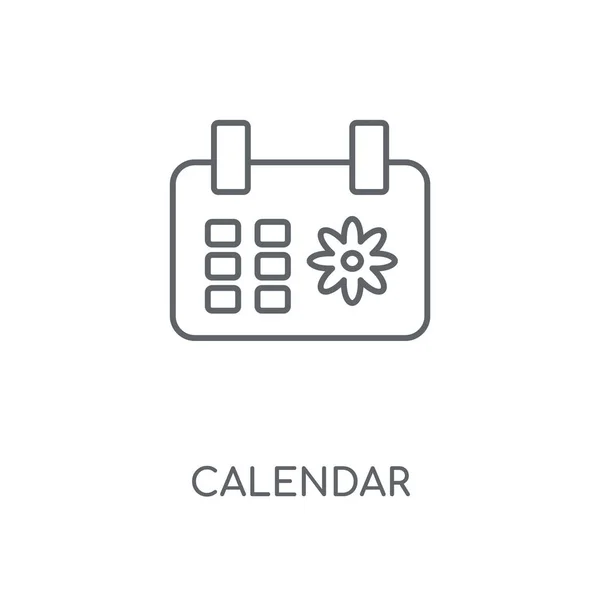 日历线性图标 日历概念笔画符号设计 薄的图形元素向量例证 在白色背景上的轮廓样式 Eps — 图库矢量图片