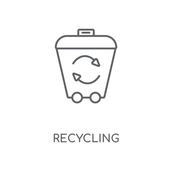 Reciclagem Ícone Linear Design Símbolo Curso Conceito Reciclagem Elementos Gráficos — Vetor de Stock