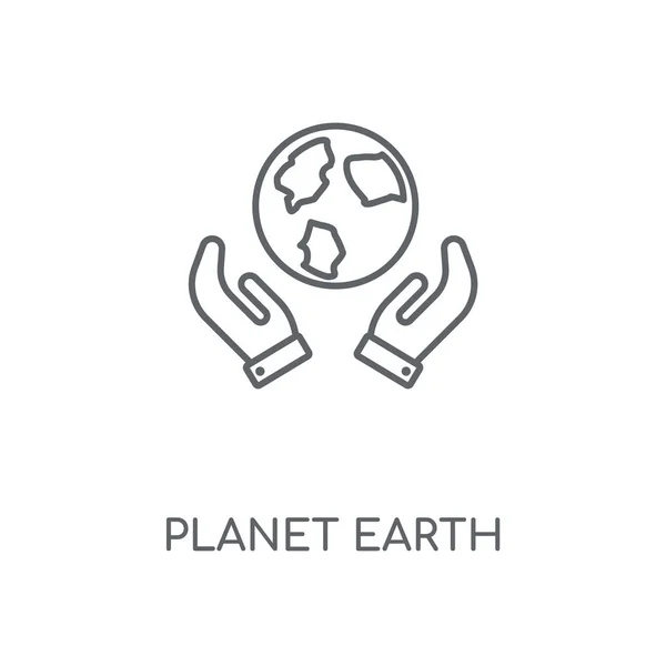 Planeta Tierra Icono Lineal Planeta Tierra Concepto Trazo Símbolo Diseño — Vector de stock