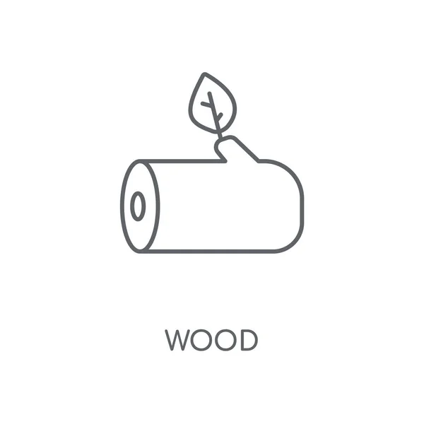 Ξύλο Γραμμική Εικονίδιο Wood Έννοια Stroke Design Σύμβολο Λεπτή Στοιχεία — Διανυσματικό Αρχείο