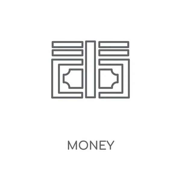 Geld Lineares Symbol Geld Konzept Strich Symboldesign Dünne Grafische Elemente — Stockvektor