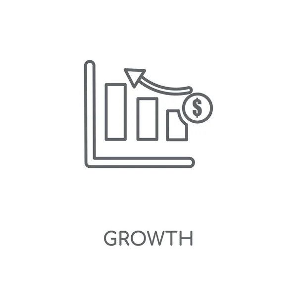 Линейная Иконка Роста Концепция Роста Штрих Символ Дизайна Тонкие Графические — стоковый вектор