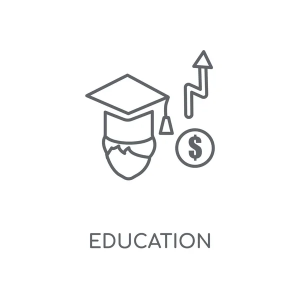 Ícone Linear Educação Design Símbolo Curso Conceito Educação Elementos Gráficos — Vetor de Stock