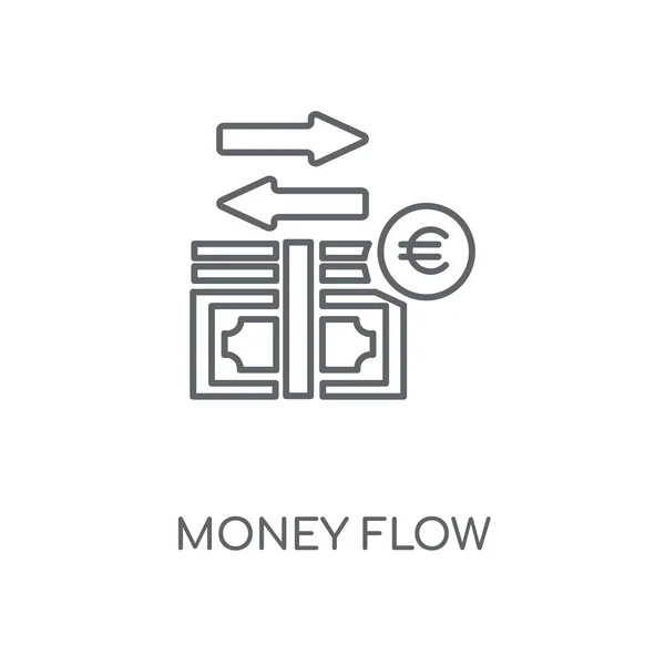 Pieniądze Ikona Liniowej Przepływu Projekt Symbol Obrysu Koncepcja Przepływu Pieniądze — Wektor stockowy