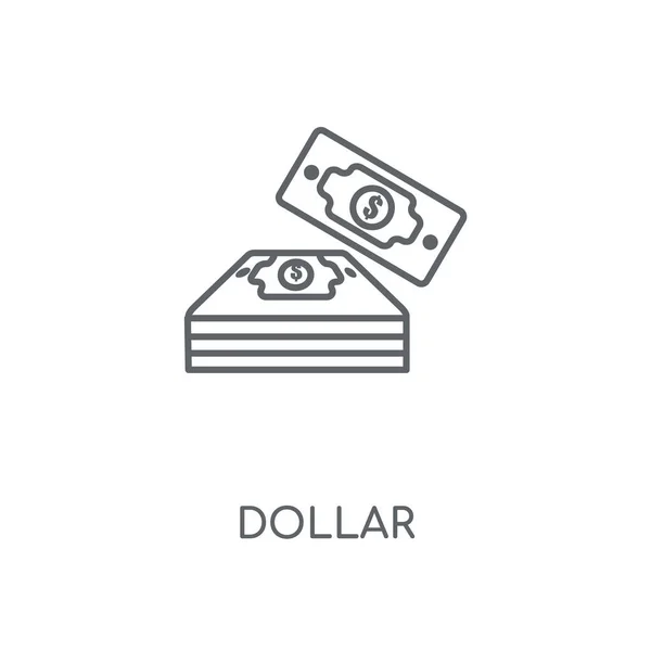 Icône Linéaire Dollar Concept Dollar Avc Symbole Design Illustration Vectorielle — Image vectorielle