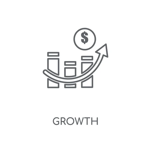 Линейная Иконка Роста Концепция Роста Штрих Символ Дизайна Тонкие Графические — стоковый вектор
