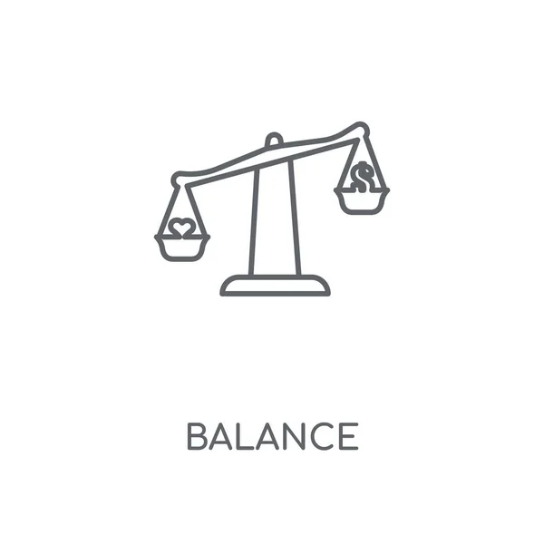 Balance Icône Linéaire Concept Équilibre Conception Symbole Course Illustration Vectorielle — Image vectorielle