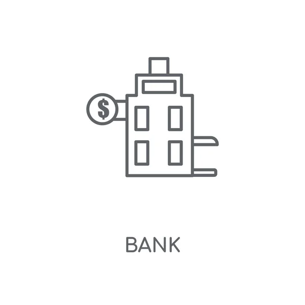 Τράπεζα Γραμμική Εικονίδιο Τράπεζα Έννοια Stroke Design Σύμβολο Λεπτή Στοιχεία — Διανυσματικό Αρχείο