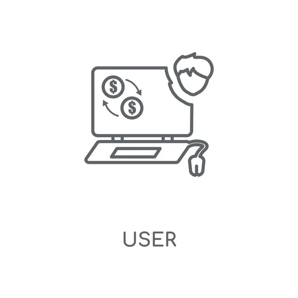 Liniowy Ikony Użytkownika Użytkownik Koncepcja Symbol Obrysu Cienkich Elementów Graficznych — Wektor stockowy