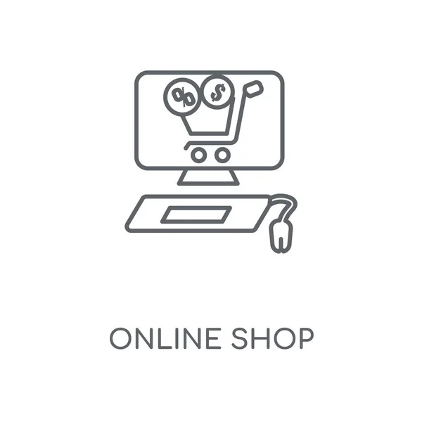 Интернет Магазин Икона Интернет Магазин Концепт Штрих Дизайн Символов Тонкие — стоковый вектор