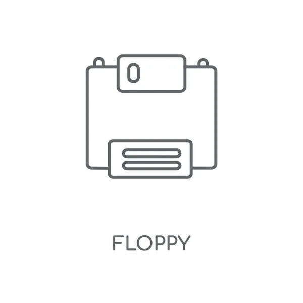 Icona Lineare Floppy Disegno Simbolo Floppy Concept Stroke Illustrazione Vettoriale — Vettoriale Stock