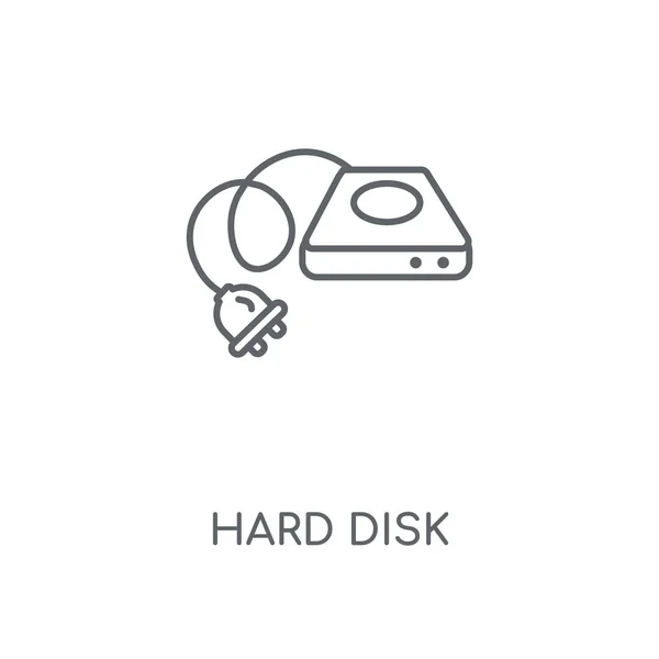 ハード ディスクの線形アイコン ハード ディスク コンセプト ストローク シンボル デザイン 薄いグラフィック要素ベクトル イラスト — ストックベクタ
