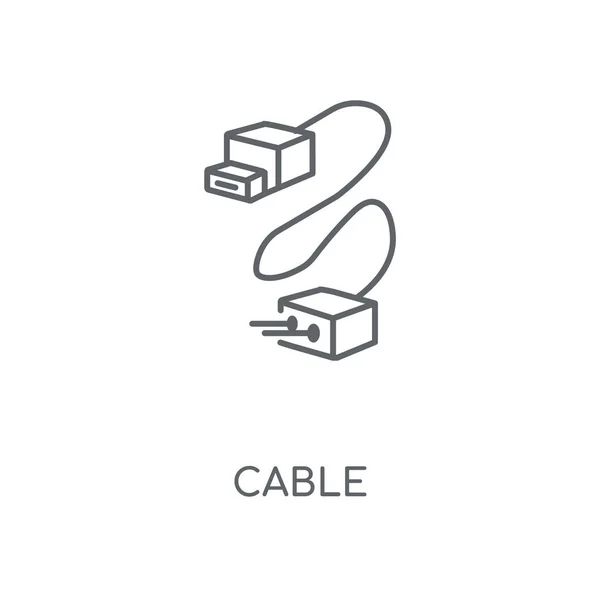 Przewód Liniowy Ikona Kabel Koncepcja Symbol Obrysu Cienkich Elementów Graficznych — Wektor stockowy