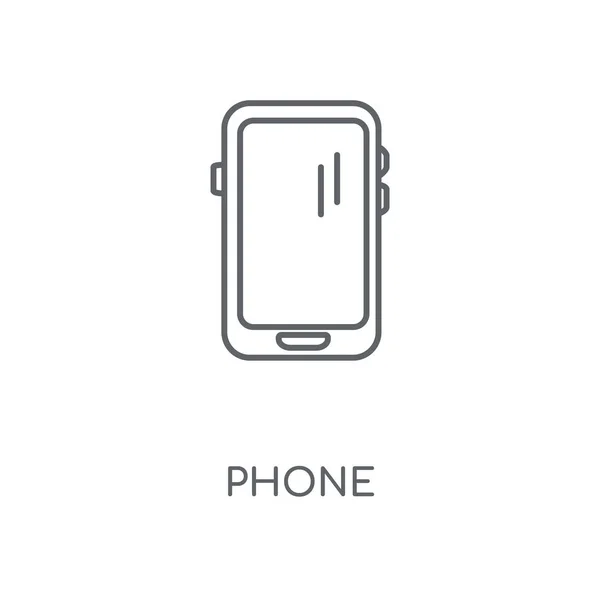 Icono Lineal Del Teléfono Concepto Teléfono Diseño Símbolo Carrera Elementos — Vector de stock