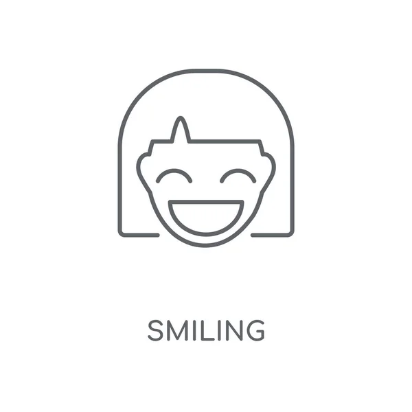 Lächelndes Lineares Symbol Lächelnde Konzepte Streichen Symboldesign Dünne Grafische Elemente — Stockvektor