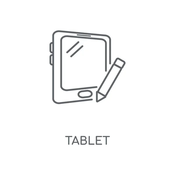 Icono Lineal Del Comprimido Diseño Símbolo Carrera Concepto Tableta Elementos — Archivo Imágenes Vectoriales