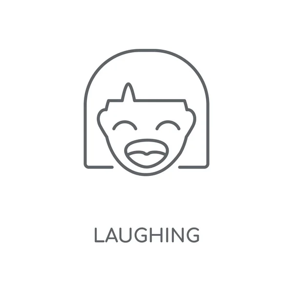 Lachende Lineare Ikone Lachen Konzept Strich Symboldesign Dünne Grafische Elemente — Stockvektor