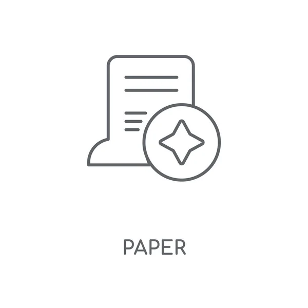 Lineares Papiersymbol Papier Konzept Strich Symbol Design Dünne Grafische Elemente — Stockvektor