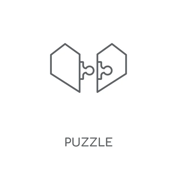 Puzzle Ikona Liniowej Puzzle Koncepcja Symbol Obrysu Cienkich Elementów Graficznych — Wektor stockowy