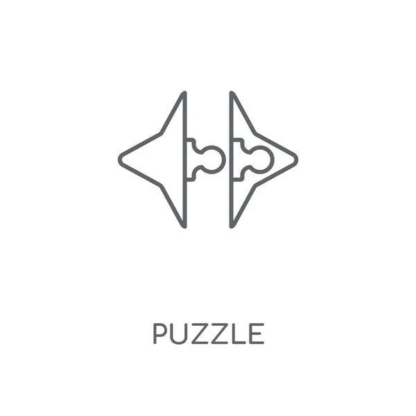 Puzzle Icono Lineal Concepto Rompecabezas Diseño Símbolo Carrera Elementos Gráficos — Vector de stock