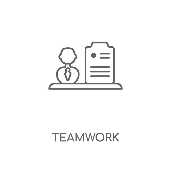 Icono Lineal Trabajo Equipo Diseño Símbolo Carrera Concepto Trabajo Equipo — Vector de stock