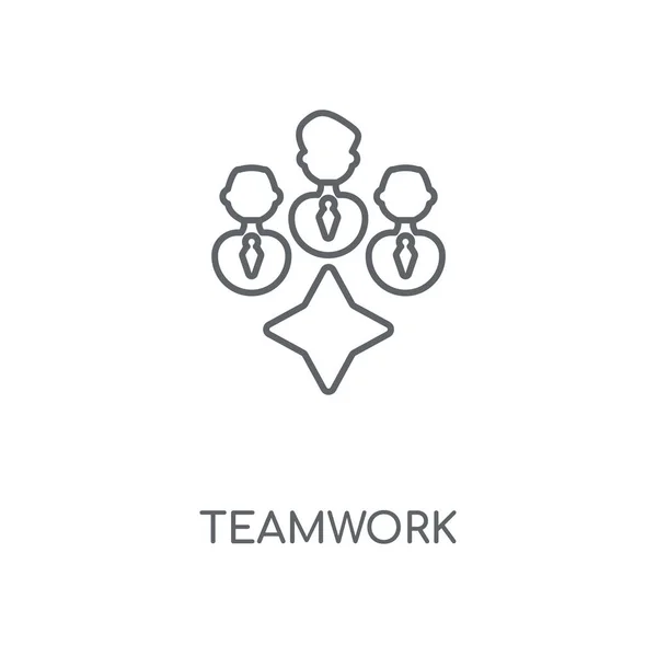 Ikon Teamwork Linear Desain Simbol Stroke Konsep Kerja Tim Ilustrasi - Stok Vektor