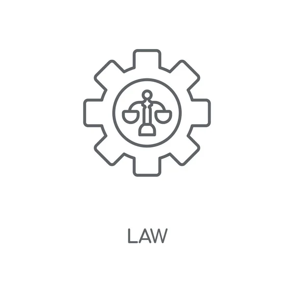 Prawa Ikona Liniowej Prawo Koncepcja Symbol Obrysu Cienkich Elementów Graficznych — Wektor stockowy