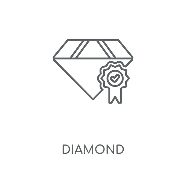 Diamant Lineares Symbol Diamant Konzept Schlagsymbol Design Dünne Grafische Elemente — Stockvektor