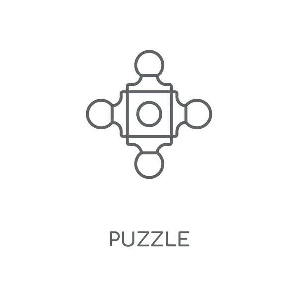 Puzzle Icono Lineal Concepto Rompecabezas Diseño Símbolo Carrera Elementos Gráficos — Vector de stock