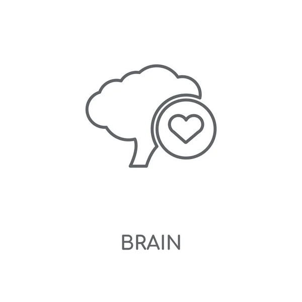 大脑线性图标 大脑概念笔划符号设计 薄的图形元素向量例证 在白色背景上的轮廓样式 Eps — 图库矢量图片