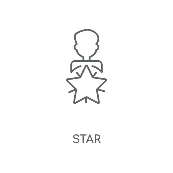 Yıldız Doğrusal Simgesi Yıldız Kavramı Kontur Sembolü Tasarım Nce Grafik — Stok Vektör