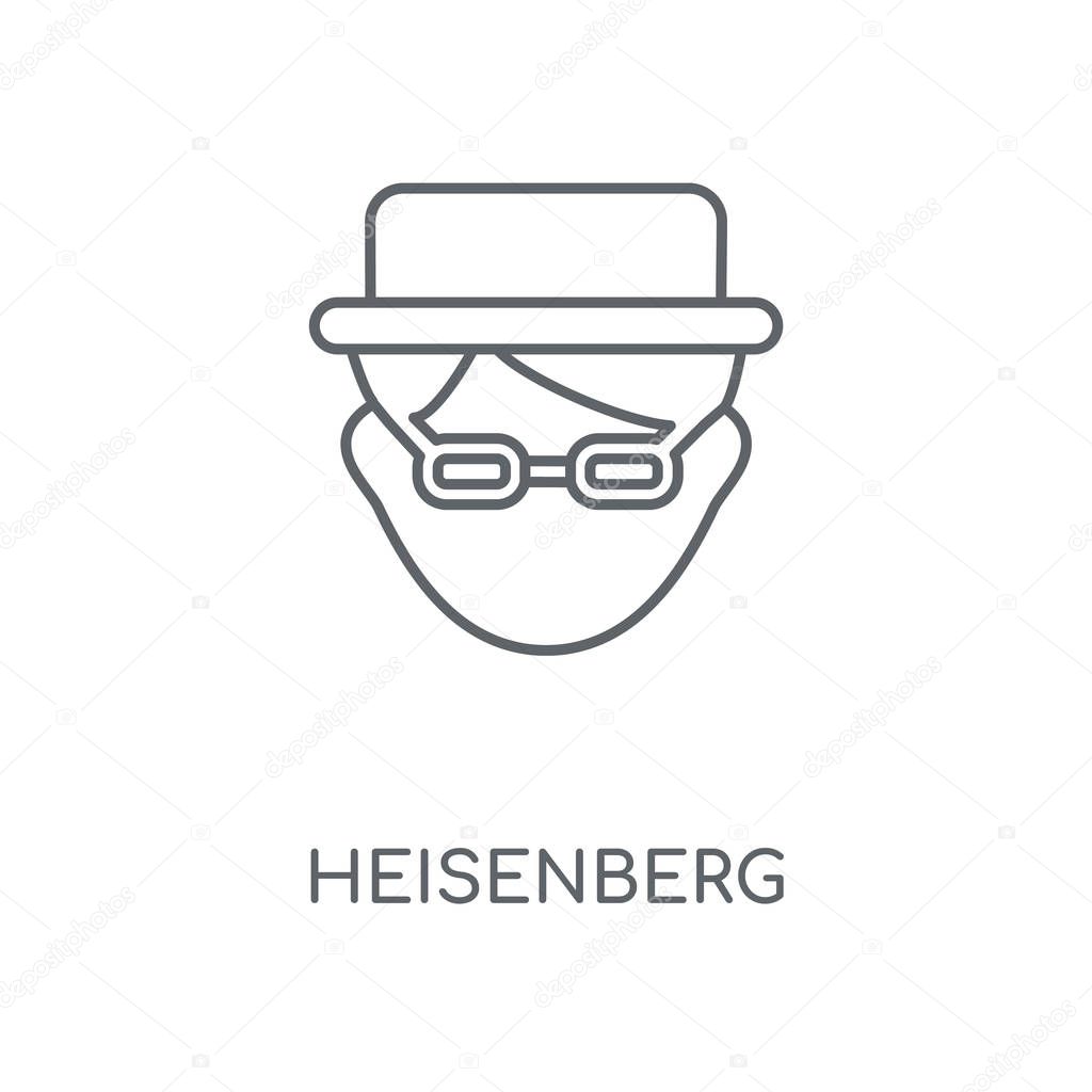 Heisenberg linear icon. Heisenberg concept stroke symbol design. Thin graphic elements vector illustration, outline pattern on a white background, eps 10.
