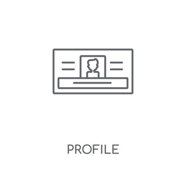 Profil doğrusal simgesi. Profil kavramı kontur sembol tasarımı. İnce grafik öğeleri illüstrasyon, beyaz bir arka plan, eps 10 anahat desen vektör.