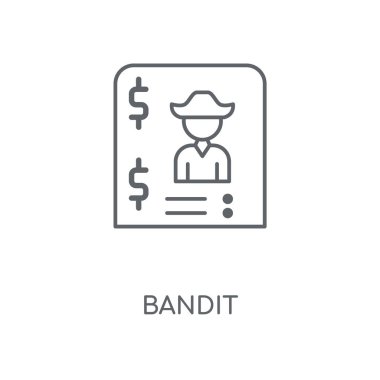 Haydut doğrusal simgesi. Haydut kavramı kontur sembolü tasarım. İnce grafik öğeleri illüstrasyon, beyaz bir arka plan, eps 10 anahat desen vektör.