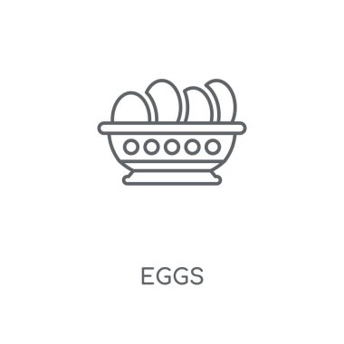 Yumurta doğrusal simgesi. Yumurta kavramı kontur sembolü tasarım. İnce grafik öğeleri illüstrasyon, beyaz bir arka plan, eps 10 anahat desen vektör.