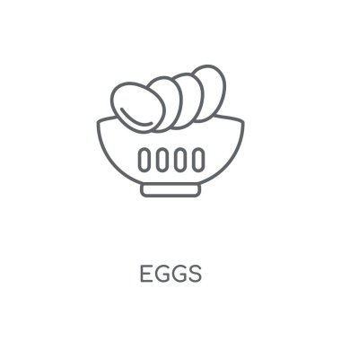 Yumurta doğrusal simgesi. Yumurta kavramı kontur sembolü tasarım. İnce grafik öğeleri illüstrasyon, beyaz bir arka plan, eps 10 anahat desen vektör.