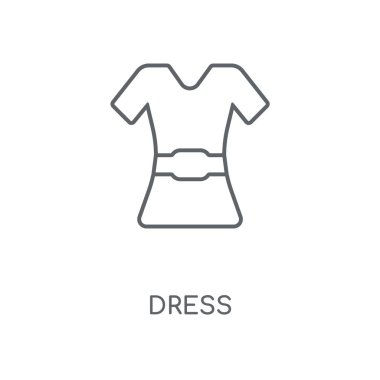 Elbise doğrusal simgesi. Kavramı kontur sembolü tasarım elbise. İnce grafik öğeleri illüstrasyon, beyaz bir arka plan, eps 10 anahat desen vektör.